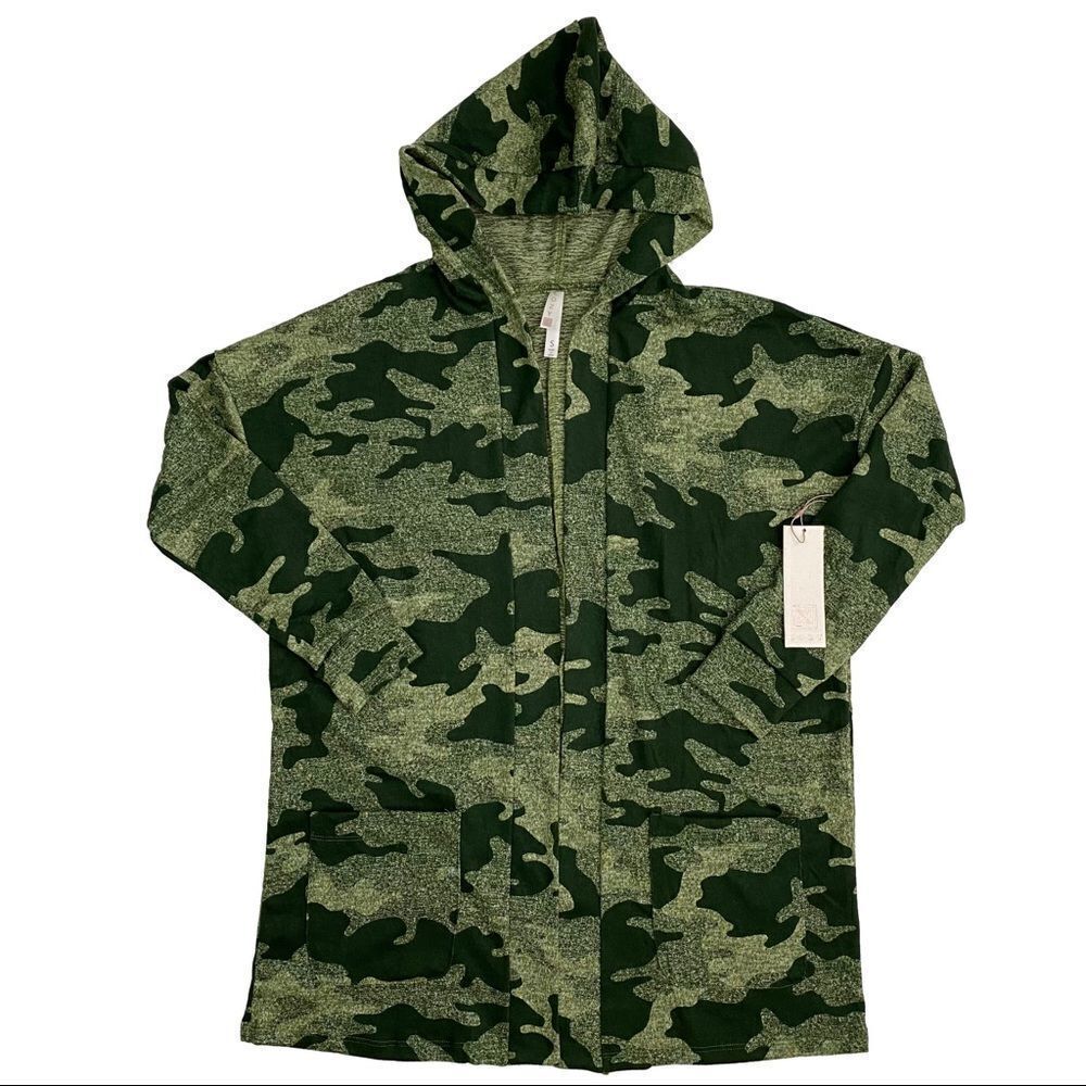 Lularoe Mackenzie Hooded Cardigan Camo Print - Size Small